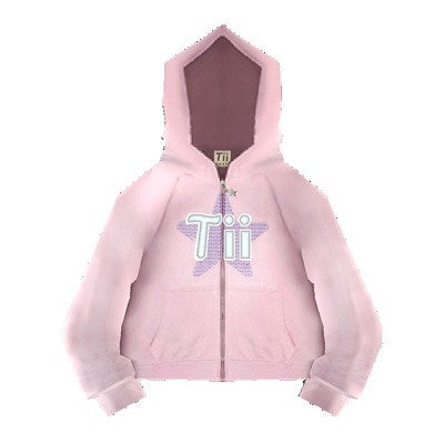 ascii tii hoodie — pink